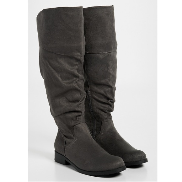 NWT Maurices Greta Scrunch Women’s 6.5 Faux Suede Leather Wide Calf Tall Boots - Picture 2 of 2